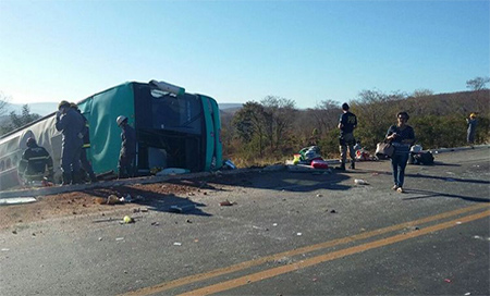 Accidente de autobús en el sureste de Brasil Mueren más de 8 personas por accidente de autobús en Brasil